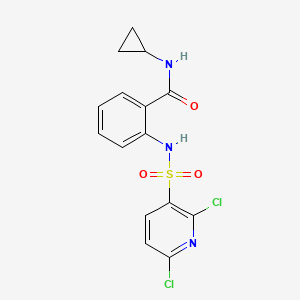 molecular formula C15H13Cl2N3O3S B2805711 N-cyclopropyl-2-(2,6-dichloropyridine-3-sulfonamido)benzamide CAS No. 1259139-49-5