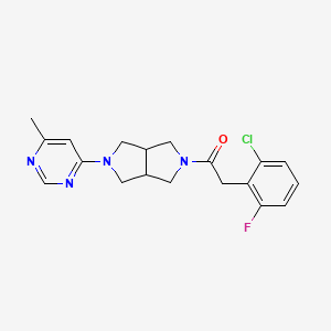molecular formula C19H20ClFN4O B2805719 2-(2-Chloro-6-fluorophenyl)-1-[2-(6-methylpyrimidin-4-yl)-1,3,3a,4,6,6a-hexahydropyrrolo[3,4-c]pyrrol-5-yl]ethanone CAS No. 2380097-76-5