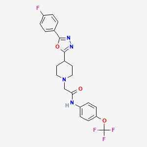 2-(4-(5-(4-fluorophenyl)-1,3,4-oxadiazol-2-yl)piperidin-1-yl)-N-(4-(trifluoromethoxy)phenyl)acetamide