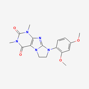 molecular formula C17H19N5O4 B2805724 6-(2,4-Dimethoxyphenyl)-2,4-dimethyl-7,8-dihydropurino[7,8-a]imidazole-1,3-dione CAS No. 893975-82-1