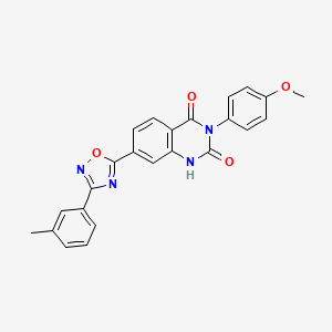 molecular formula C24H18N4O4 B2805725 3-(4-methoxyphenyl)-7-[3-(3-methylphenyl)-1,2,4-oxadiazol-5-yl]quinazoline-2,4(1H,3H)-dione CAS No. 1326904-12-4