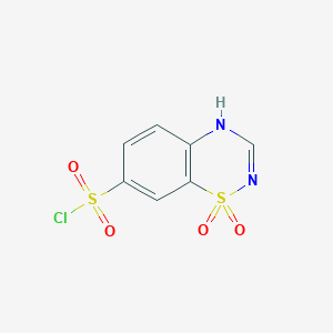 molecular formula C7H5ClN2O4S2 B2805731 1,1-dioxo-2H-1$l^{6},2,4-benzothiadiazine-7-sulfonyl chloride CAS No. 1235440-98-8