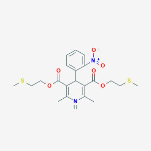 molecular formula C21H26N2O6S2 B280574 Bis[2-(methylsulfanyl)ethyl] 4-{2-nitrophenyl}-2,6-dimethyl-1,4-dihydro-3,5-pyridinedicarboxylate 