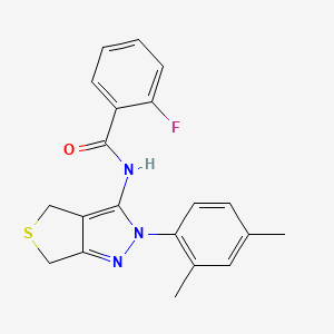 B2805740 N-[2-(2,4-dimethylphenyl)-4,6-dihydrothieno[3,4-c]pyrazol-3-yl]-2-fluorobenzamide CAS No. 396720-41-5