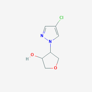 molecular formula C7H9ClN2O2 B2805741 4-(4-氯-1H-吡唑-1-基)氧杂环戊烷-3-醇 CAS No. 1881147-69-8