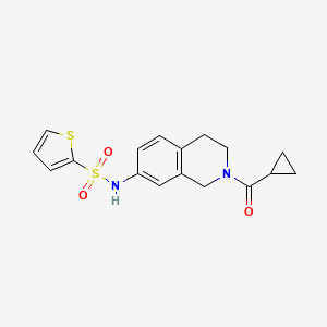 B2805743 N-(2-(cyclopropanecarbonyl)-1,2,3,4-tetrahydroisoquinolin-7-yl)thiophene-2-sulfonamide CAS No. 955727-83-0