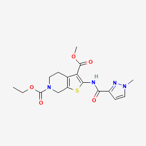 B2805744 6-ethyl 3-methyl 2-(1-methyl-1H-pyrazole-3-carboxamido)-4,5-dihydrothieno[2,3-c]pyridine-3,6(7H)-dicarboxylate CAS No. 1171855-92-7