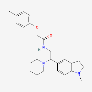 B2805745 N-(2-(1-methylindolin-5-yl)-2-(piperidin-1-yl)ethyl)-2-(p-tolyloxy)acetamide CAS No. 922031-56-9