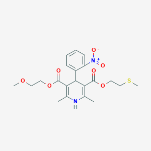 3-(2-Methoxyethyl) 5-[2-(methylsulfanyl)ethyl] 4-{2-nitrophenyl}-2,6-dimethyl-1,4-dihydro-3,5-pyridinedicarboxylate