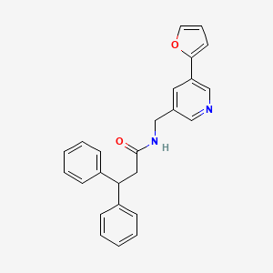 B2805762 N-((5-(furan-2-yl)pyridin-3-yl)methyl)-3,3-diphenylpropanamide CAS No. 2034385-53-8