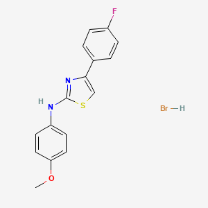 molecular formula C16H14BrFN2OS B2805764 (4-(4-氟苯基)(2,5-噻唑基))(4-甲氧基苯基)胺, 直溴酸盐 CAS No. 1274903-77-3