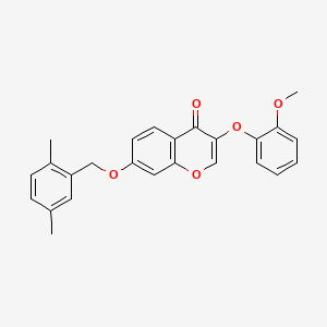 B2805765 7-[(2,5-Dimethylphenyl)methoxy]-3-(2-methoxyphenoxy)chromen-4-one CAS No. 858764-77-9