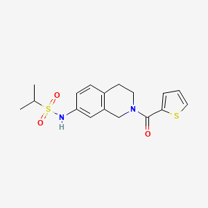 molecular formula C17H20N2O3S2 B2805777 N-(2-(噻吩-2-甲酰基)-1,2,3,4-四氢异喹啉-7-基)丙烷-2-磺酰胺 CAS No. 955726-51-9