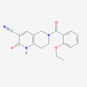 molecular formula C18H17N3O3 B2805781 6-(2-Ethoxybenzoyl)-2-oxo-1,2,5,6,7,8-hexahydro-1,6-naphthyridine-3-carbonitrile CAS No. 2034485-45-3