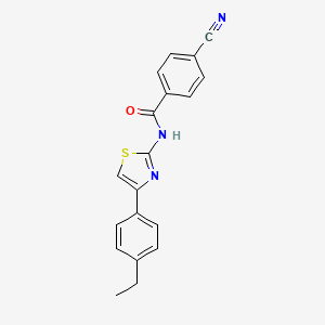 molecular formula C19H15N3OS B2805794 4-氰基-N-[4-(4-乙基苯基)-1,3-噻唑-2-基]苯甲酰胺 CAS No. 313662-48-5
