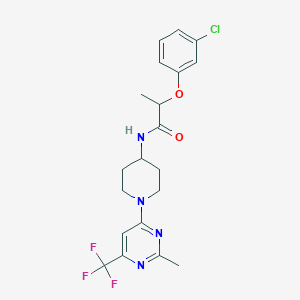 molecular formula C20H22ClF3N4O2 B2805796 2-(3-chlorophenoxy)-N-(1-(2-methyl-6-(trifluoromethyl)pyrimidin-4-yl)piperidin-4-yl)propanamide CAS No. 2034260-51-8