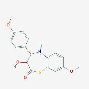 molecular formula C17H17NO4S B280580 3-hydroxy-8-methoxy-4-(4-methoxyphenyl)-4,5-dihydro-1,5-benzothiazepin-2(3H)-one 