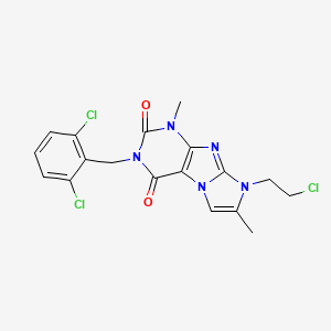 molecular formula C18H16Cl3N5O2 B2805803 8-(2-chloroethyl)-3-(2,6-dichlorobenzyl)-1,7-dimethyl-1H-imidazo[2,1-f]purine-2,4(3H,8H)-dione CAS No. 923368-18-7