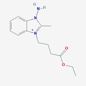 molecular formula C14H20N3O2+ B280583 1-amino-3-(4-ethoxy-4-oxobutyl)-2-methyl-3H-benzimidazol-1-ium 