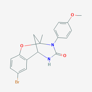 molecular formula C18H17BrN2O3 B2805837 8-bromo-3-(4-methoxyphenyl)-2-methyl-5,6-dihydro-2H-2,6-methanobenzo[g][1,3,5]oxadiazocin-4(3H)-one CAS No. 688343-23-9
