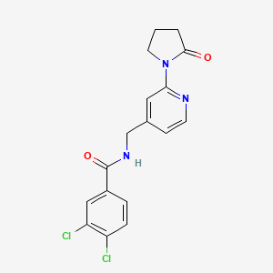 molecular formula C17H15Cl2N3O2 B2805843 3,4-二氯-N-((2-(2-氧代吡咯啉-1-基)吡啶-4-基)甲基)苯甲酰胺 CAS No. 2034536-30-4