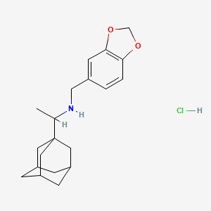 molecular formula C20H27NO2 B2805844 (1-金刚烷-1-基乙基)-苯并[1,3]二噁唑-5-基甲基胺盐酸盐 CAS No. 1048343-71-0