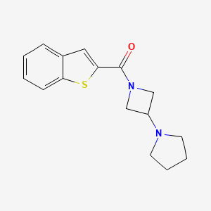 molecular formula C16H18N2OS B2805847 1-Benzothiophen-2-yl-(3-pyrrolidin-1-ylazetidin-1-yl)methanone CAS No. 2320924-87-4