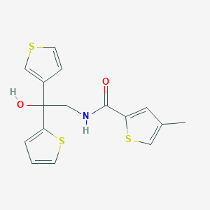 molecular formula C16H15NO2S3 B2805852 N-(2-hydroxy-2-(thiophen-2-yl)-2-(thiophen-3-yl)ethyl)-4-methylthiophene-2-carboxamide CAS No. 2034235-98-6