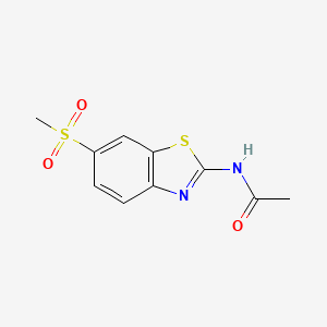 molecular formula C10H10N2O3S2 B2805858 N-(6-methylsulfonyl-1,3-benzothiazol-2-yl)acetamide CAS No. 303134-16-9