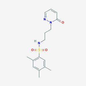 molecular formula C16H21N3O3S B2805859 2,4,5-三甲基-N-(3-(6-氧代吡啶并[1(6H)]-基)丙基)苯磺酰胺 CAS No. 1105233-98-4