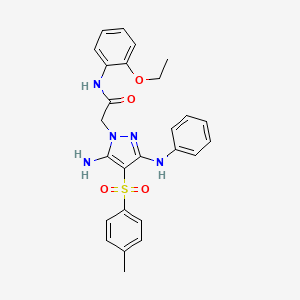 2-(5-amino-3-(phenylamino)-4-tosyl-1H-pyrazol-1-yl)-N-(2-ethoxyphenyl)acetamide