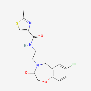 N-(2-(7-chloro-3-oxo-2,3-dihydrobenzo[f][1,4]oxazepin-4(5H)-yl)ethyl)-2-methylthiazole-4-carboxamide