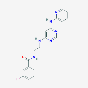 3-fluoro-N-(2-((6-(pyridin-2-ylamino)pyrimidin-4-yl)amino)ethyl)benzamide