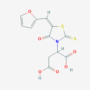(E)-2-(5-(furan-2-ylmethylene)-4-oxo-2-thioxothiazolidin-3-yl)succinic acid