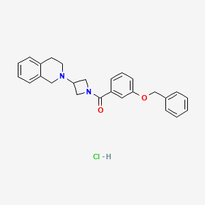 (3-(benzyloxy)phenyl)(3-(3,4-dihydroisoquinolin-2(1H)-yl)azetidin-1-yl)methanone hydrochloride