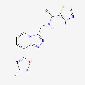 4-methyl-N-((8-(3-methyl-1,2,4-oxadiazol-5-yl)-[1,2,4]triazolo[4,3-a]pyridin-3-yl)methyl)thiazole-5-carboxamide