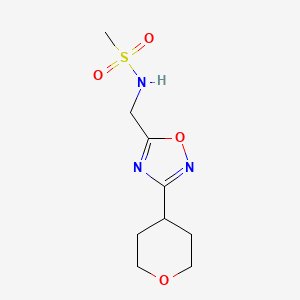 N-((3-(tetrahydro-2H-pyran-4-yl)-1,2,4-oxadiazol-5-yl)methyl)methanesulfonamide