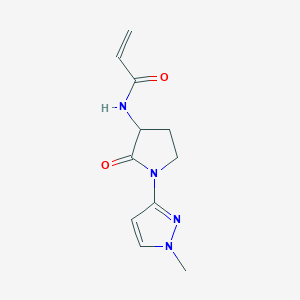 molecular formula C11H14N4O2 B2805882 N-[1-(1-Methylpyrazol-3-yl)-2-oxopyrrolidin-3-yl]prop-2-enamide CAS No. 2174410-86-5