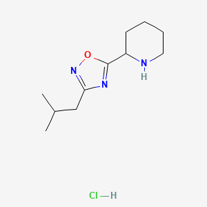 molecular formula C11H20ClN3O B2805891 2-[3-(2-甲基丙基)-1,2,4-噁二唑-5-基]哌啶 盐酸盐 CAS No. 1380300-31-1
