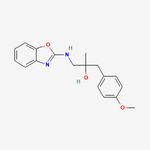 molecular formula C18H20N2O3 B2805898 1-(1,3-Benzoxazol-2-ylamino)-3-(4-methoxyphenyl)-2-methylpropan-2-ol CAS No. 2379996-85-5