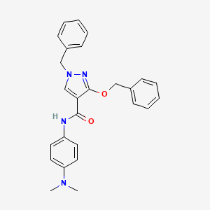 molecular formula C26H26N4O2 B2805905 1-benzyl-3-(benzyloxy)-N-(4-(dimethylamino)phenyl)-1H-pyrazole-4-carboxamide CAS No. 1013755-59-3
