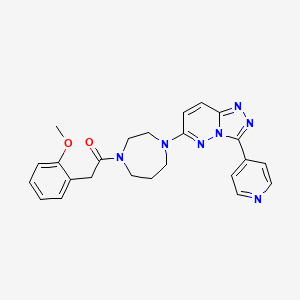 molecular formula C24H25N7O2 B2805908 2-(2-Methoxyphenyl)-1-[4-(3-pyridin-4-yl-[1,2,4]triazolo[4,3-b]pyridazin-6-yl)-1,4-diazepan-1-yl]ethanone CAS No. 2380179-39-3