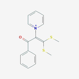 molecular formula C16H16NOS2+ B280591 1-[1-Benzoyl-2,2-bis(methylsulfanyl)vinyl]pyridinium 