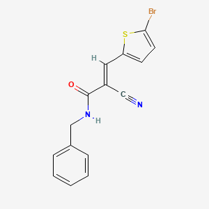 molecular formula C15H11BrN2OS B2805910 (E)-N-benzyl-3-(5-bromothiophen-2-yl)-2-cyanoprop-2-enamide CAS No. 355817-02-6