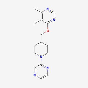 molecular formula C16H21N5O B2805917 4,5-二甲基-6-((1-(吡啶-2-基)哌啶-4-基)甲氧基)嘧啶 CAS No. 2320861-24-1