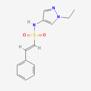 molecular formula C13H15N3O2S B2805918 (E)-N-(1-乙基吡唑-4-基)-2-苯乙烯磺酰胺 CAS No. 1173572-09-2