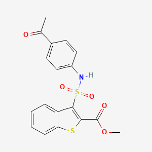 molecular formula C18H15NO5S2 B2805919 甲基 3-[(4-乙酰苯基)磺酰胺]-1-苯并噻吩-2-甲酸酯 CAS No. 932304-04-6