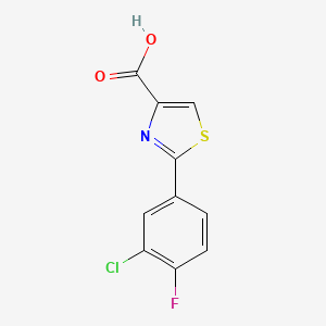 molecular formula C10H5ClFNO2S B2805926 2-(3-氯-4-氟苯基)-1,3-噻唑-4-甲酸 CAS No. 549526-19-4