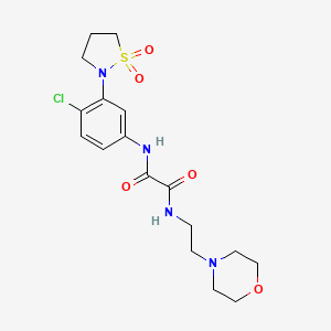 molecular formula C17H23ClN4O5S B2805929 N1-(4-chloro-3-(1,1-dioxidoisothiazolidin-2-yl)phenyl)-N2-(2-morpholinoethyl)oxalamide CAS No. 1105230-13-4