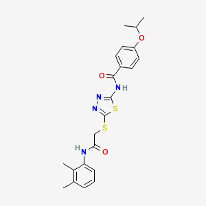 molecular formula C22H24N4O3S2 B2805938 N-(5-((2-((2,3-dimethylphenyl)amino)-2-oxoethyl)thio)-1,3,4-thiadiazol-2-yl)-4-isopropoxybenzamide CAS No. 477213-78-8